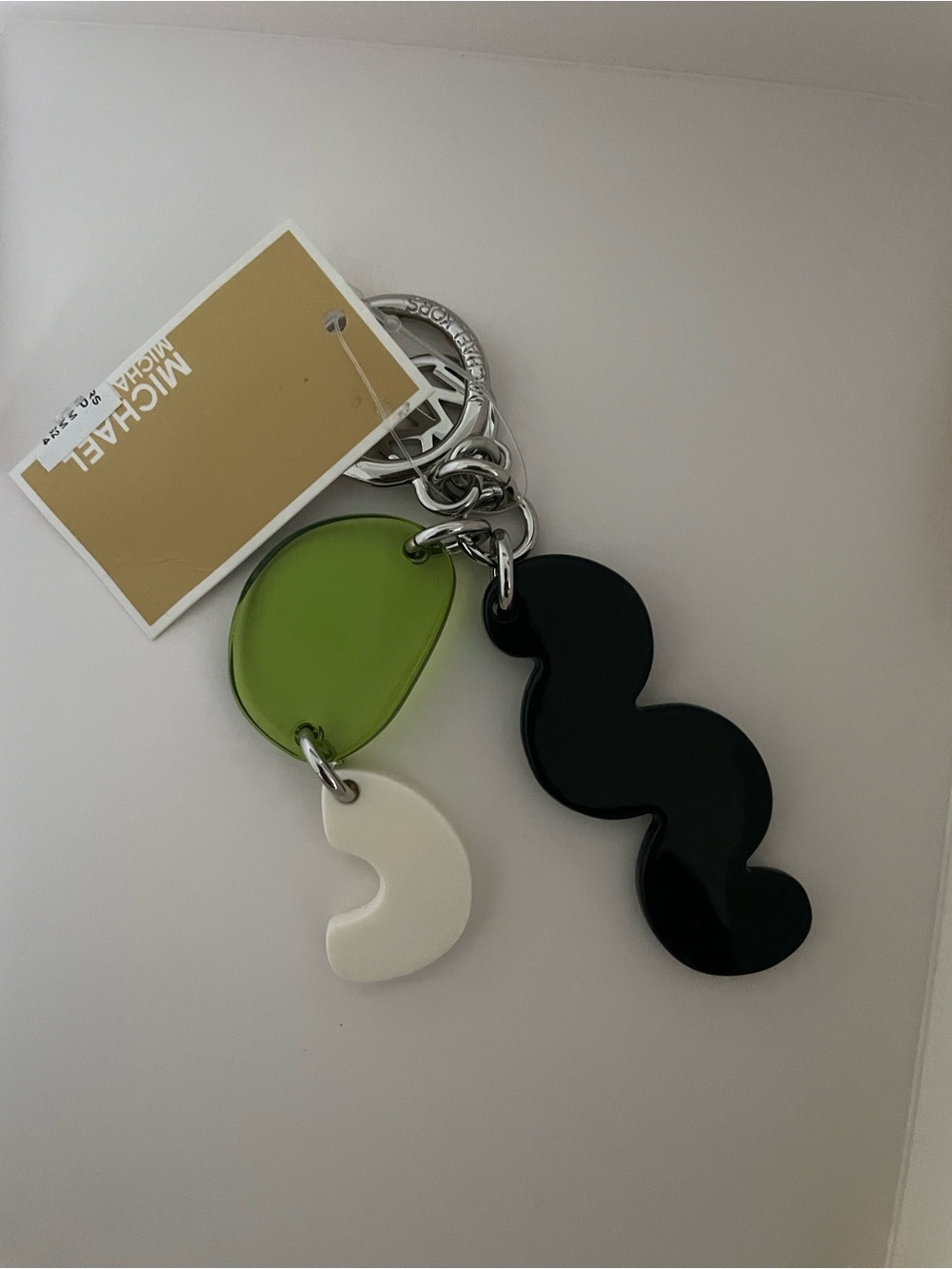 Michael Kors Multi Modern Art Keyfob Lime Green, Black & White Charm
